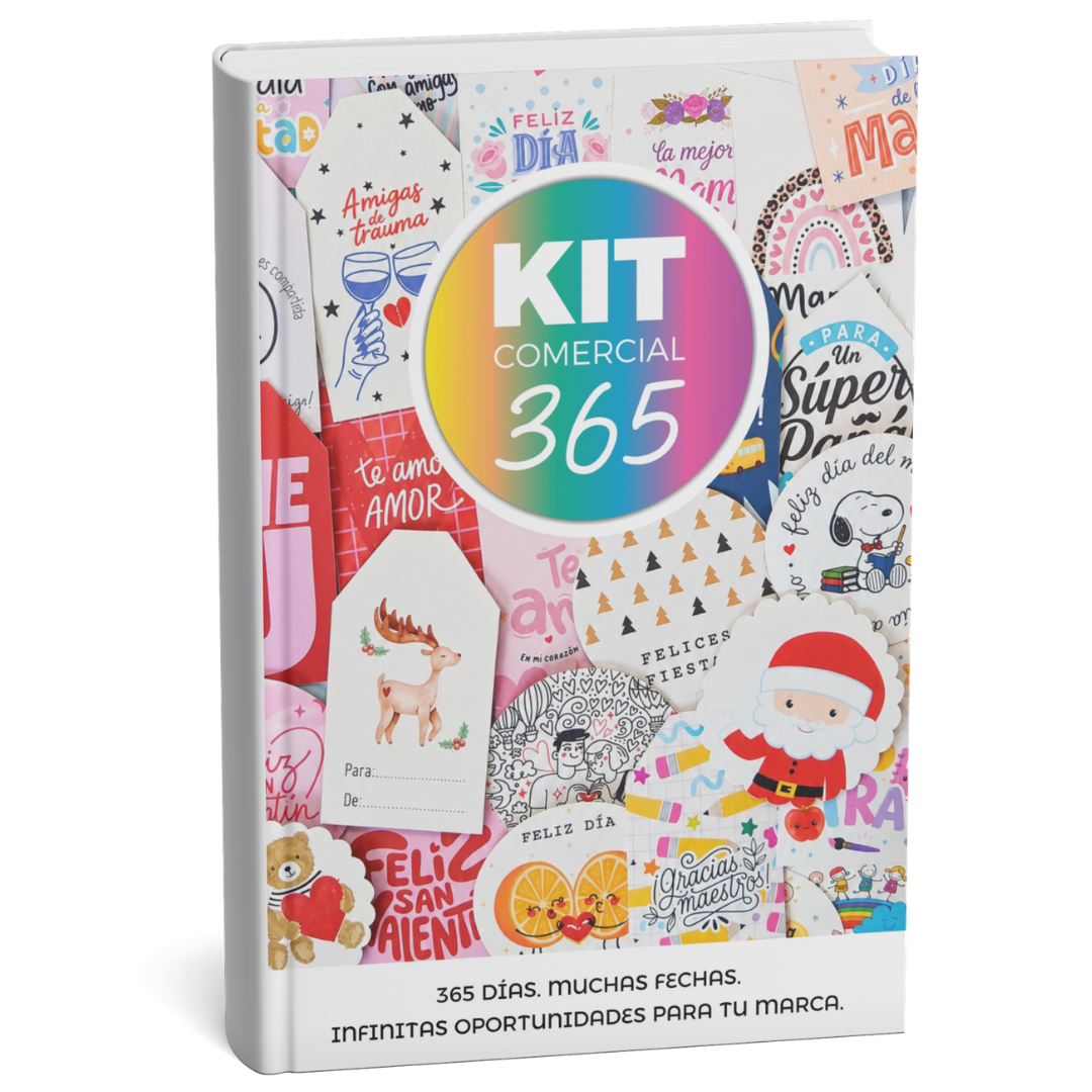 KIT COMERCIAL 365: Diseños listos para imprimir y usar